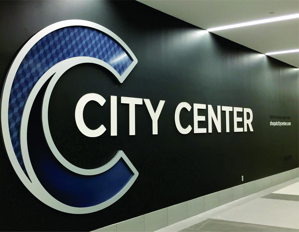 Dimensional letters and logo for City Center in White Plains, New York