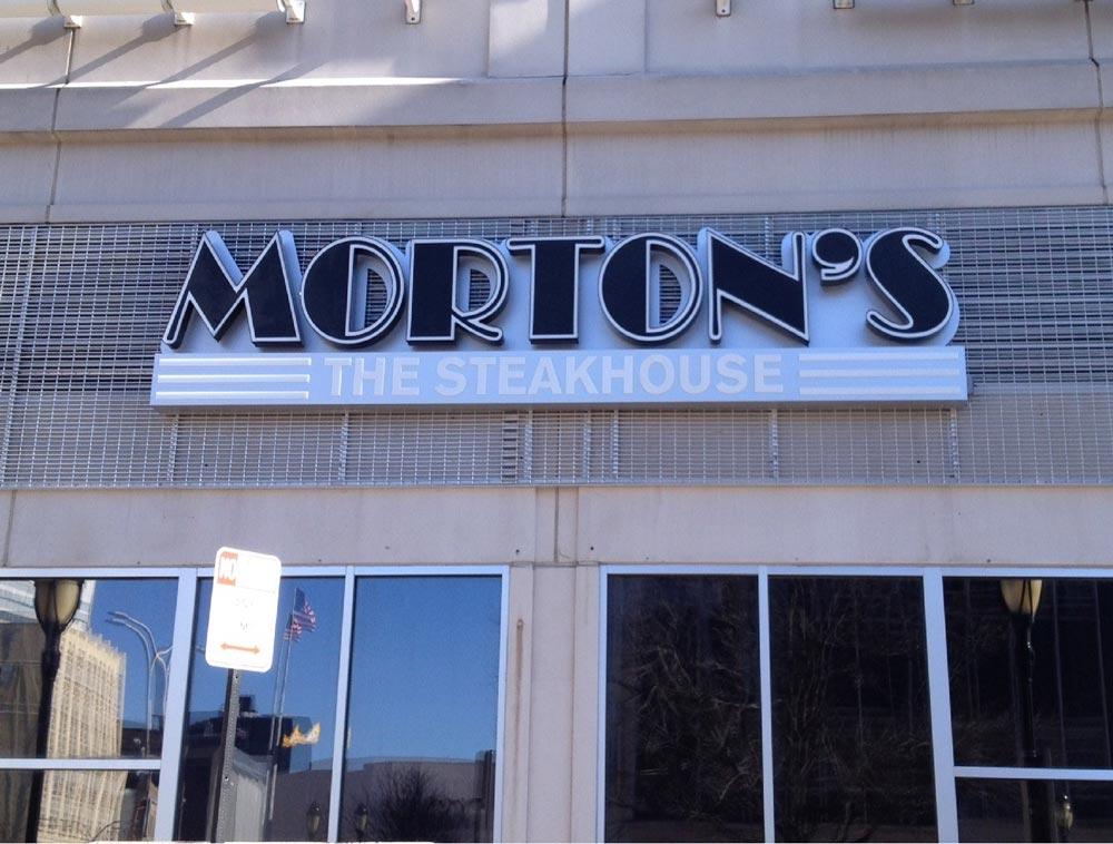morton’s steakhouse custom storefront channel letter sign