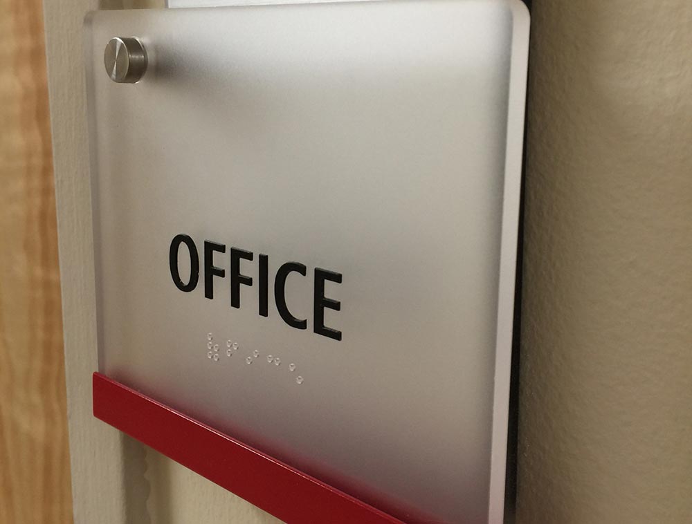 frosted acrylic office ADA sign